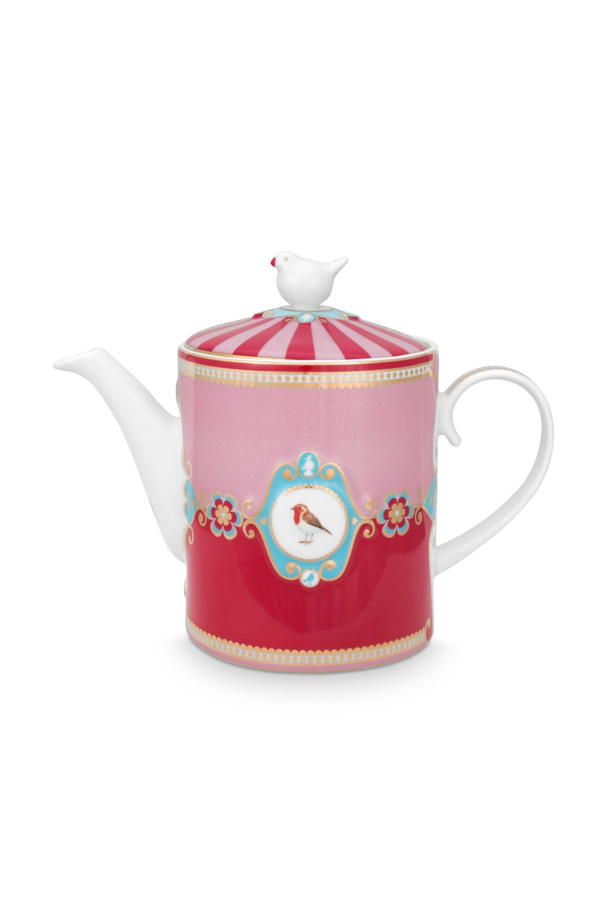 Kırmızı Pembe Porselen Demlik 1300 Ml Love Birds Collection by Pip Studio