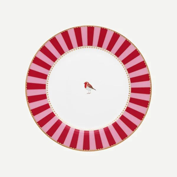 Kırmızı Pembe Porselen Kahvaltı Tabağı 21 Cm Love Birds Collection by Pip Studio