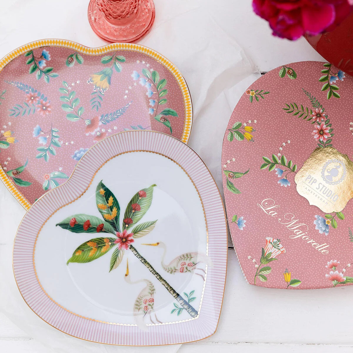 Pip Studio La Majorelle Pembe Porselen Kalpli Tabak Seti 21,5 cm