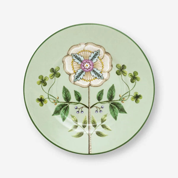 Pip Studio Lily & Lotus Yeşil Porselen Petit Four Tabağı