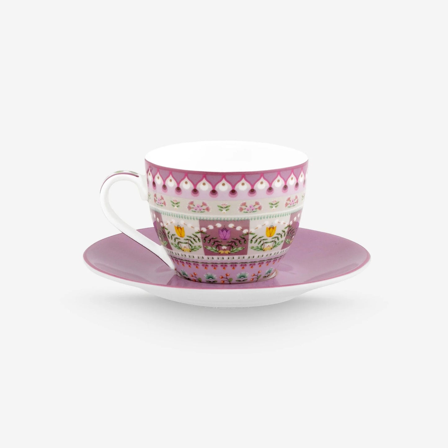 Pip Studio Lily & Lotus Mor Porselen Kahve Fincanı 120 ml