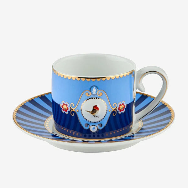 Mavi Porselen Kahve Fincanı 90 ml Love Birds Collection by Pip Studio