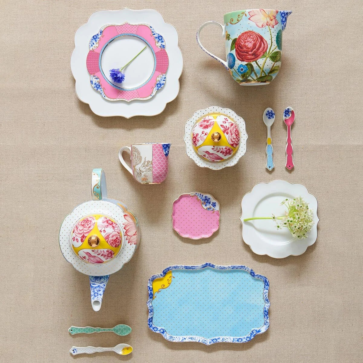 Pip Studio Royal Sarı Pembe Porselen Şekerlik