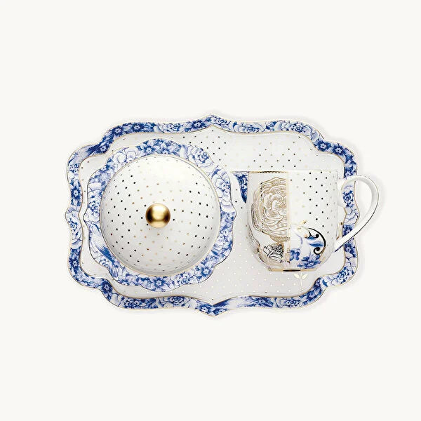 Pip Studio Royal White Mavi Beyaz Porselen Tepsi 26 cm