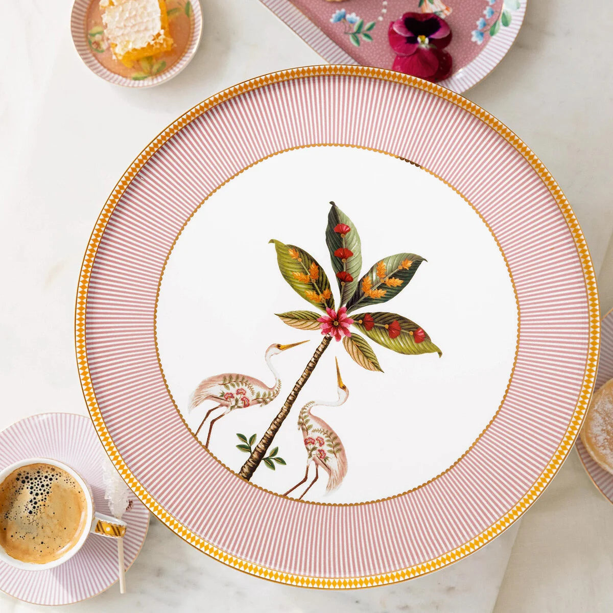 Pip Studio La Majorelle Pembe Porselen Kek Standı 21 cm