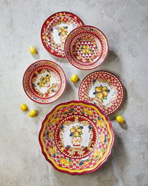 Chiara Alessi Kırmızı Melamin Kahvaltı Tabağı 21,5 Cm