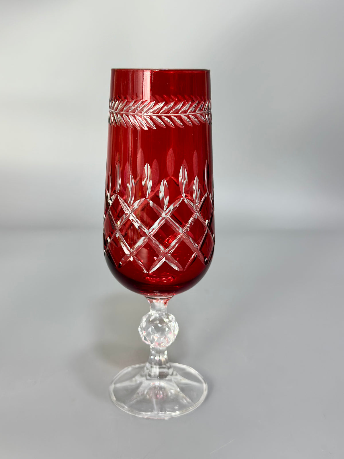 Renkli Kristal Kahve Yanı Kadeh / Kırmızı