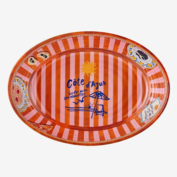 Chiara Alessi Cote D Azur Turuncu Melamin 33 cm Servis Kasesi CAMCA2083BL1