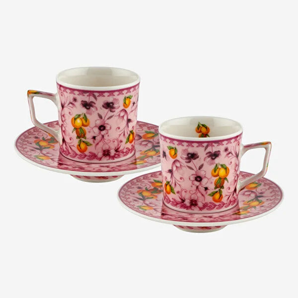 Pembe Porselen Kahve Fincan Seti 120 Ml Arancia Collection by Chiara Alessi