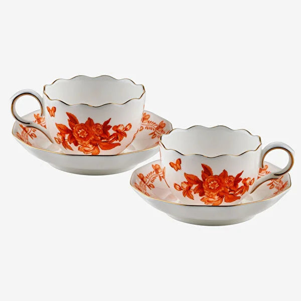 Turuncu Porselen Kahve Fincan Seti 100 ml Primavera Collection by Chiara Alessi