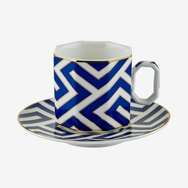 Mavi Porselen Kahve Fincan Seti 90 ml Ravello Collection by Chiara Alessi