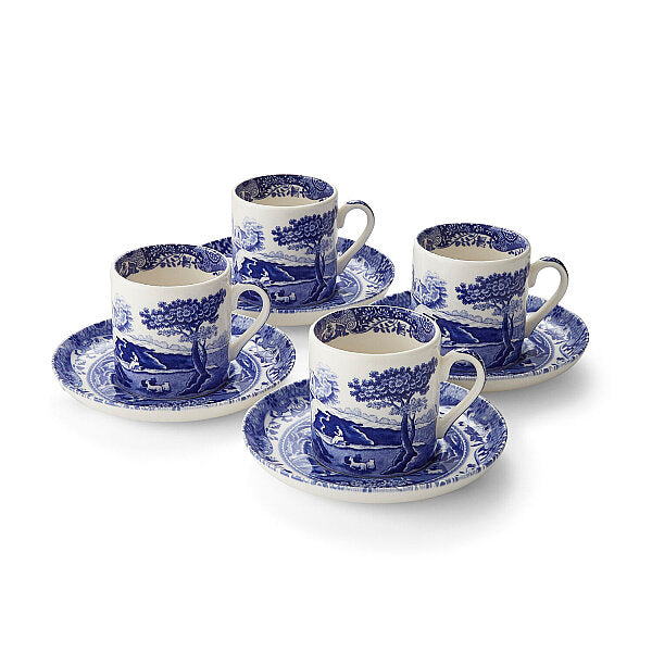 Spode Blue Italian 4lü Kahve Fincanı ve Tabağı Seti - 90 ml