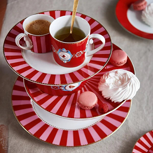 Kırmızı Pembe Porselen Yemek Tabağı 26,5 Cm Love Birds Collection by Pip Studio