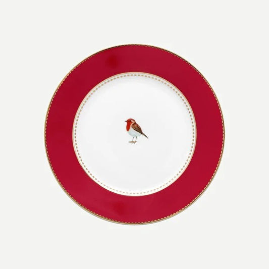 Kırmızı Porselen Pasta Tabağı 17 Cm Love Birds Collection by Pip Studio