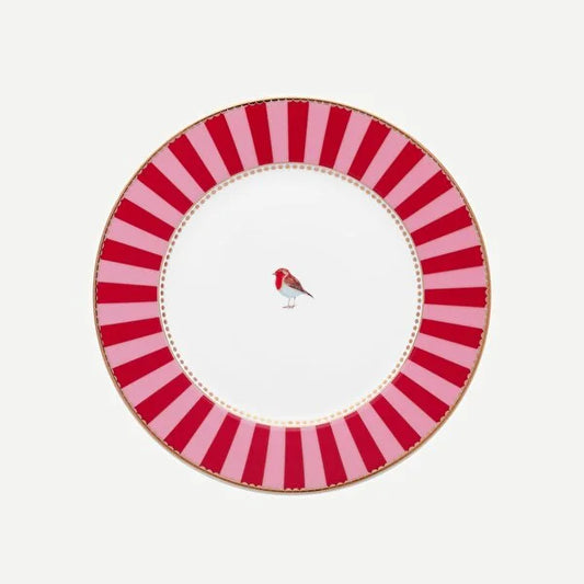 Kırmızı Pembe Porselen Pasta Tabağı 17 Cm Love Birds Collection by Pip Studio