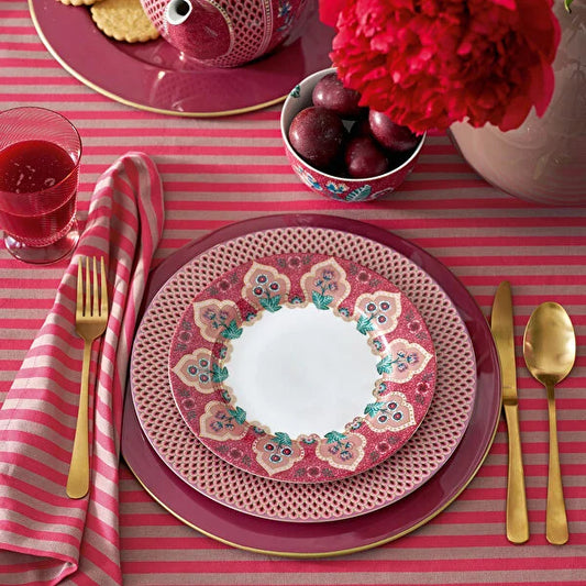 Kırmızı Porselen Yemek Tabağı 26,5 cm Flower Festival Collection by Pip Studio