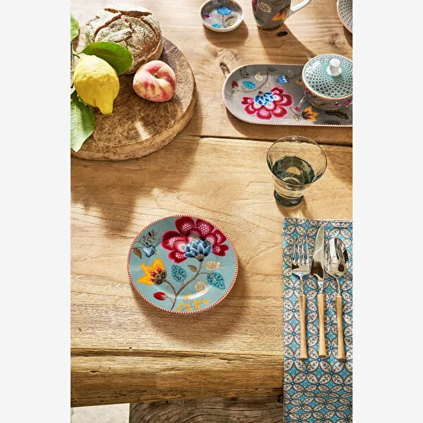 Pip Studio Fantasy Blooming Tales Mavi Porselen Pasta Tabağı
