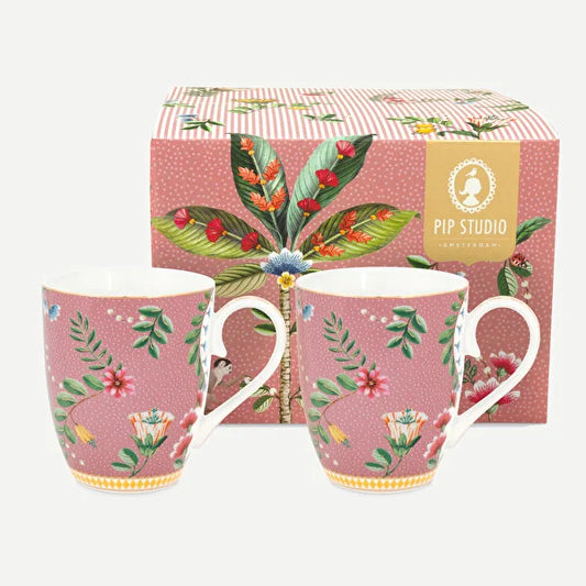 Pip Studio La Majorelle Pembe Porselen Kupa Seti 350 ml
