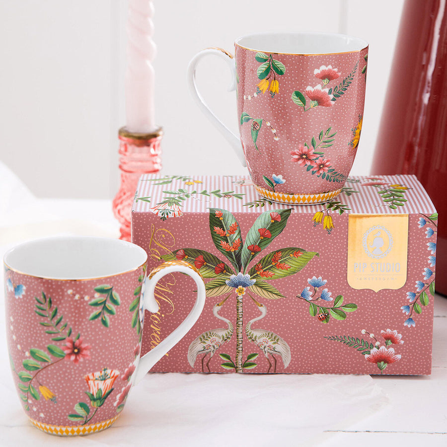 Pip Studio La Majorelle Pembe Porselen Kupa Seti 350 ml