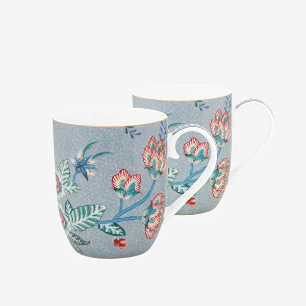 Mavi Porselen Kupa Seti 145 ml Flower Festival Collection by Pip Studio