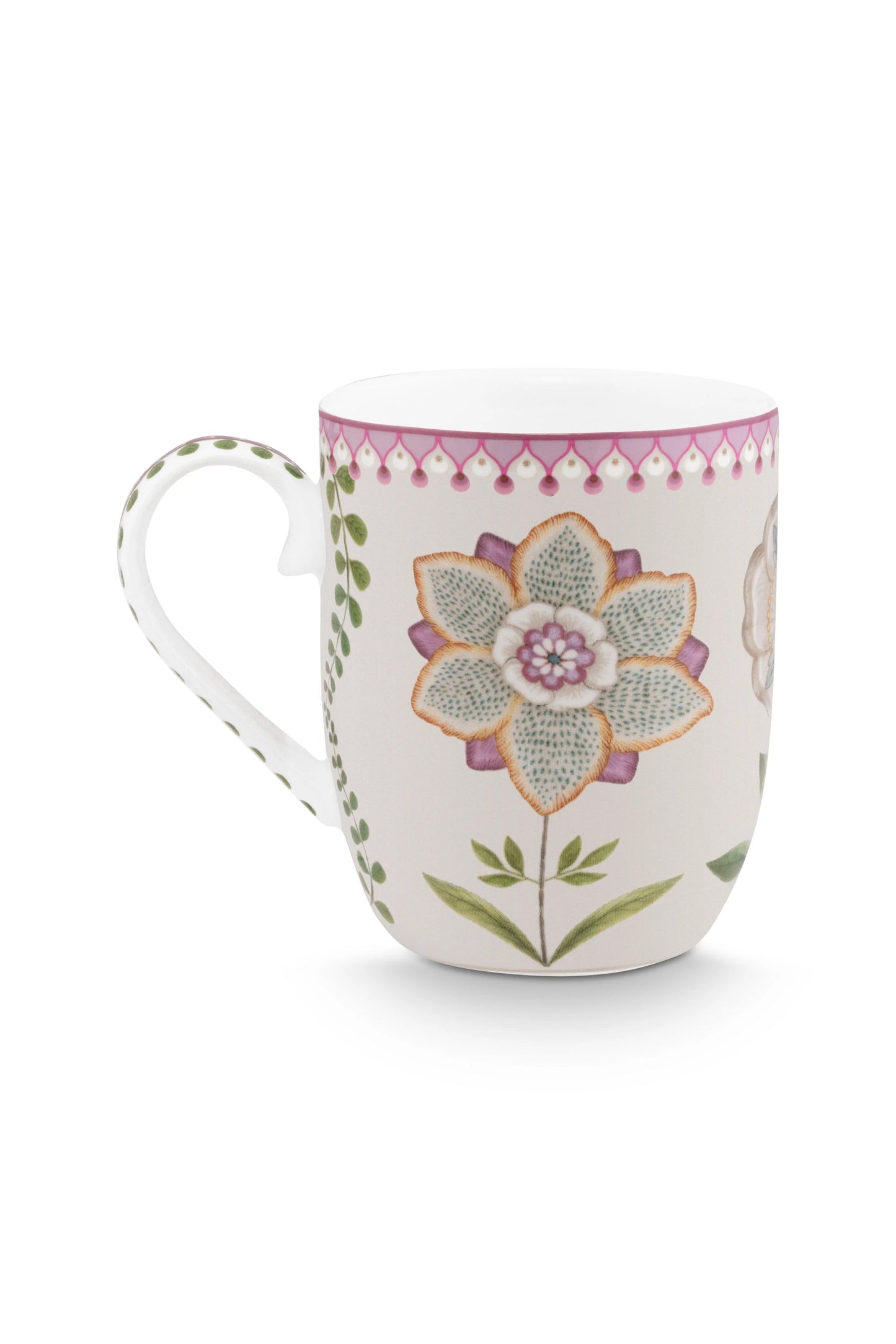 Pip Studio Lily & Lotus Mor Porselen Kupa 145 ml
