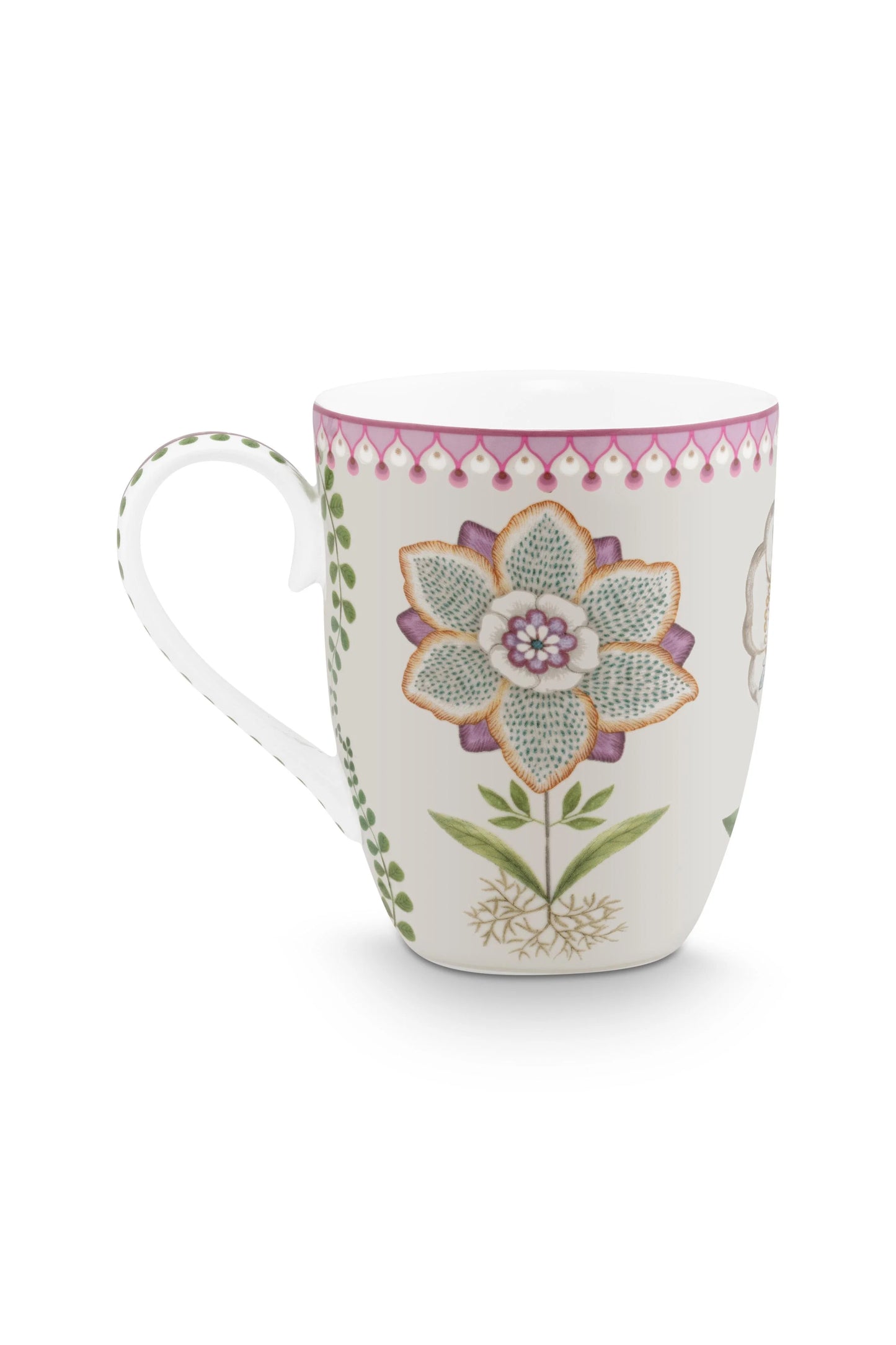 Pip Studio Lily & Lotus Mor Porselen Kupa 350 ml
