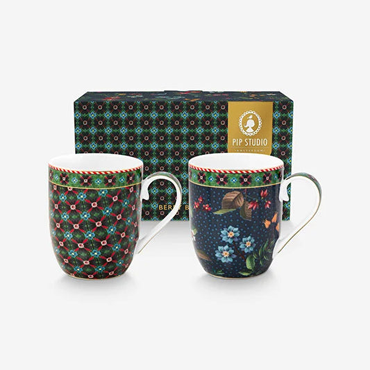 Pip Studio Berry Blues Mavi Porselen Kupa Seti 145 ml