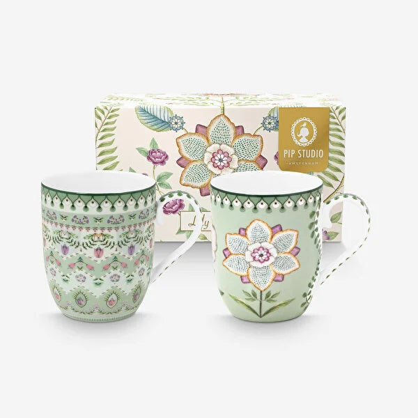 Pip Studio Lily & Lotus Yeşil Porselen Kupa 145 ml
