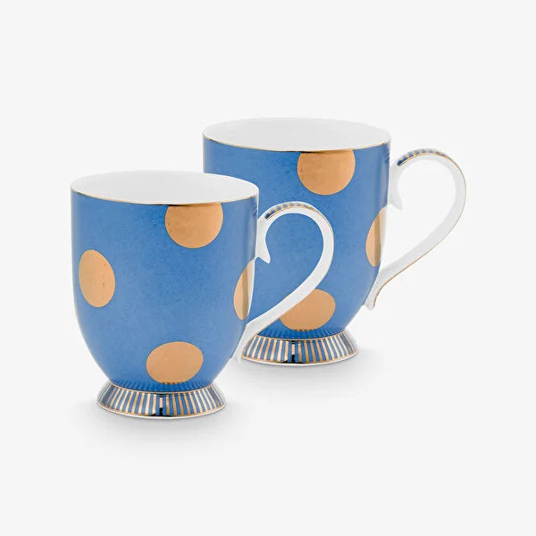 Mavi Porselen Kupa Seti 380 ml Dot Delight Collection by Pip Studio