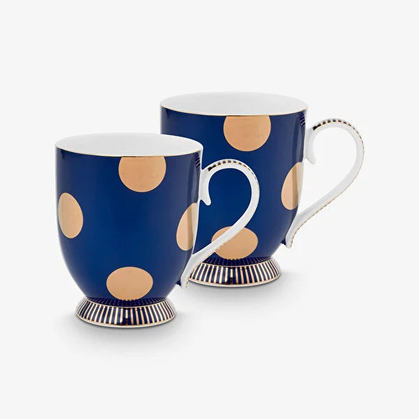 Lacivert Porselen Kupa Seti 380 ml Dot Delight Collection by Pip Studio