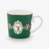 Yeşil Porselen Geyikli Kupa 150 ml Love Birds Collection by Pip Studio