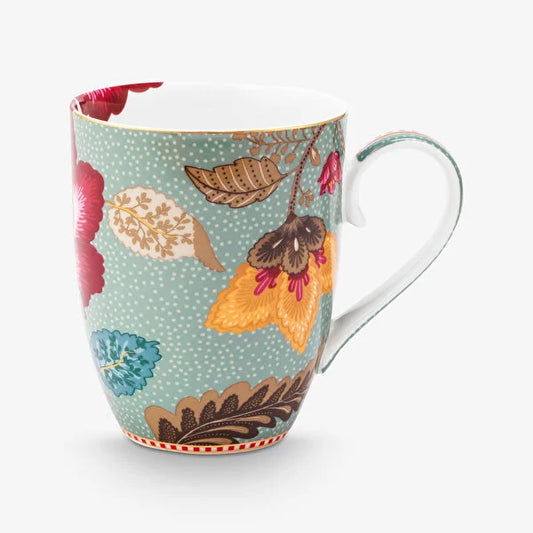 Pip Studio Fantasy Blooming Tales Mavi Porselen Kupa 350 ml