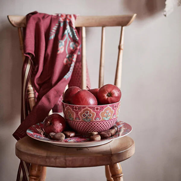 Kırmızı Porselen Kase 18cm Flower Festival Collection by Pip Studio