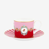 Kırmızı pembe Porselen Çay Fincanı 200 Ml Love Birds Collection by Pip Studio