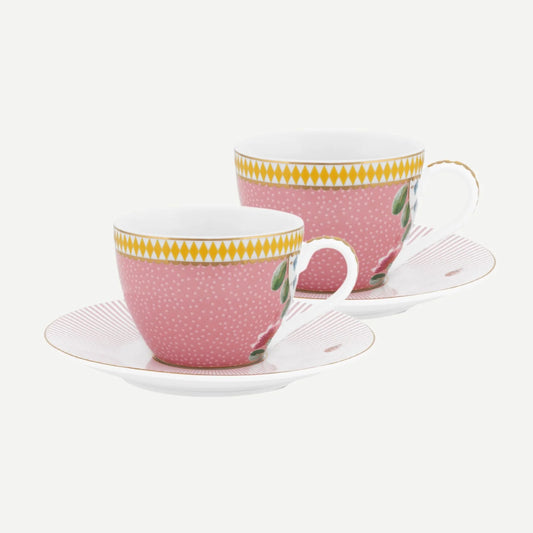 Pip Studio La Majorelle Pembe Porselen 2'li Kahve Fincan Seti
