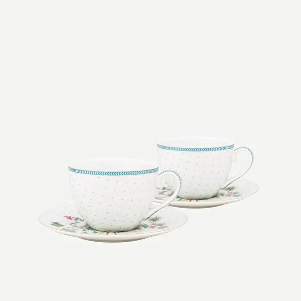 Beyaz Porselen Çay Fincan Seti 280 ml Jolie Collection by Pip Studio