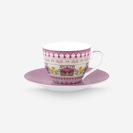 Pip Studio Lily & Lotus Mor Porselen Kahve Fincanı 120 ml