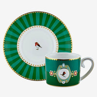 Yeşil Porselen Kahve Fincanı 90 Ml Love Birds Collection by Pip Studio