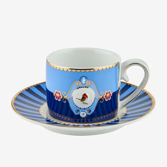 Mavi Porselen Kahve Fincanı 90 ml Love Birds Collection by Pip Studio
