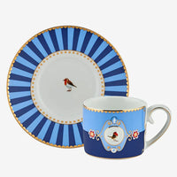 Mavi Porselen Kahve Fincanı 90 ml Love Birds Collection by Pip Studio