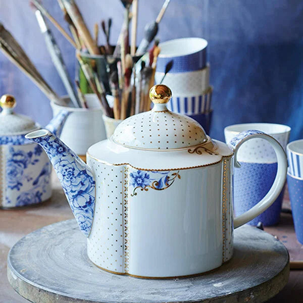 Mavi Beyaz Porselen Demlik 1600 ml Royal White Collection by Pip Studio