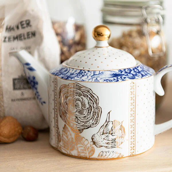 Mavi Beyaz Porselen Demlik 1600 ml Royal White Collection by Pip Studio