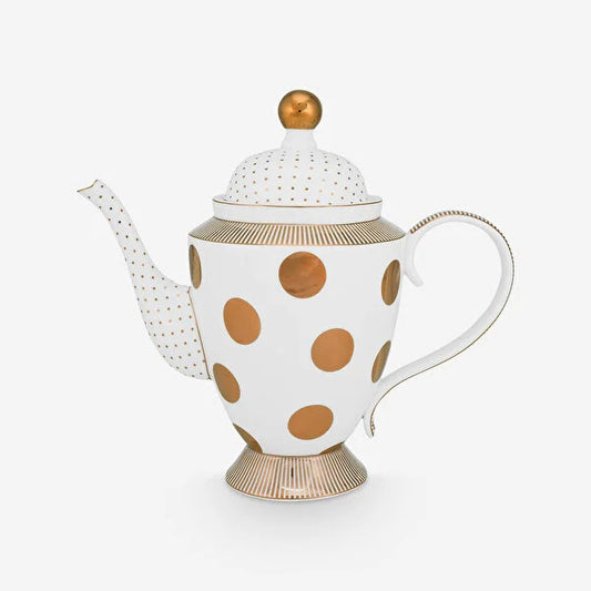 Beyaz Porselen Demlik 1200 ml Dot Delight Collection by Pip Studio