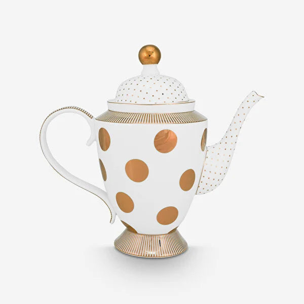 Beyaz Porselen Demlik 1200 ml Dot Delight Collection by Pip Studio