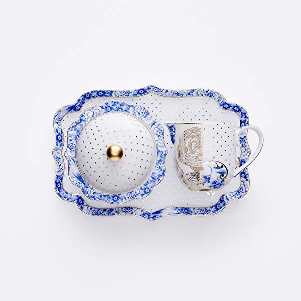Mavi Beyaz Porselen Şekerlik 235 ml Royal White Collection by Pip Studio