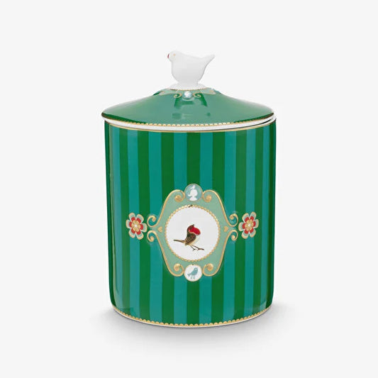 Yeşil Porselen Saklama Kabı 1300 ml Love Birds Collection by Pip Studio