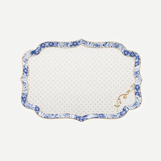 Pip Studio Royal White Mavi Beyaz Porselen Tepsi 26 cm