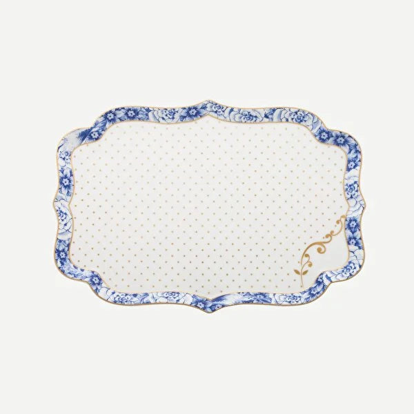 Pip Studio Royal White Mavi Beyaz Porselen Tepsi 26 cm