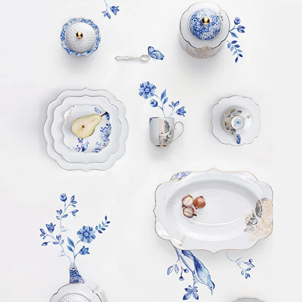 Mavi Beyaz Porselen Servis Tabağı 40 Cm Royal White Collection by Pip Studio