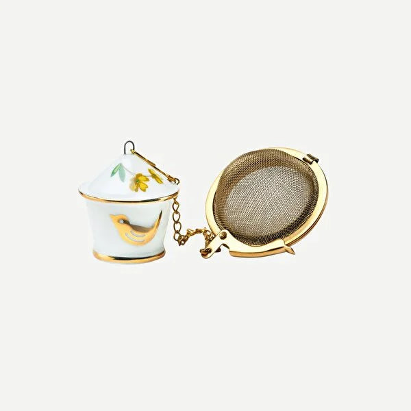Beyaz Porselen Demleme Süzgeci 12,6 Cm Blushing Birds Collection by Pip Studio